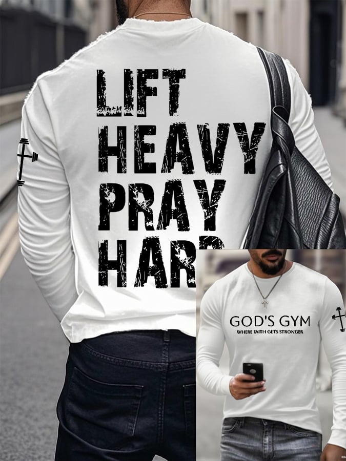 Men's Raven's Gym Faith Printed Long Sleeve Top