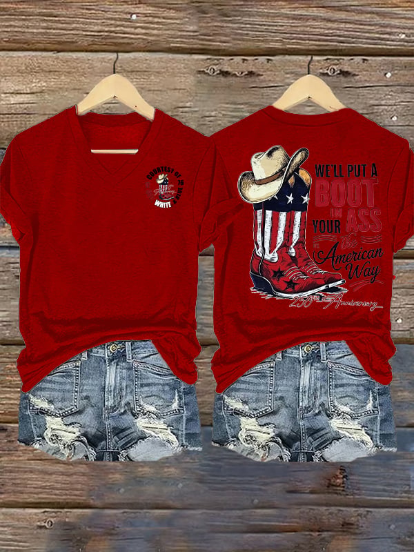 Women's WE'LL PUT A BOOT Print T-Shirt