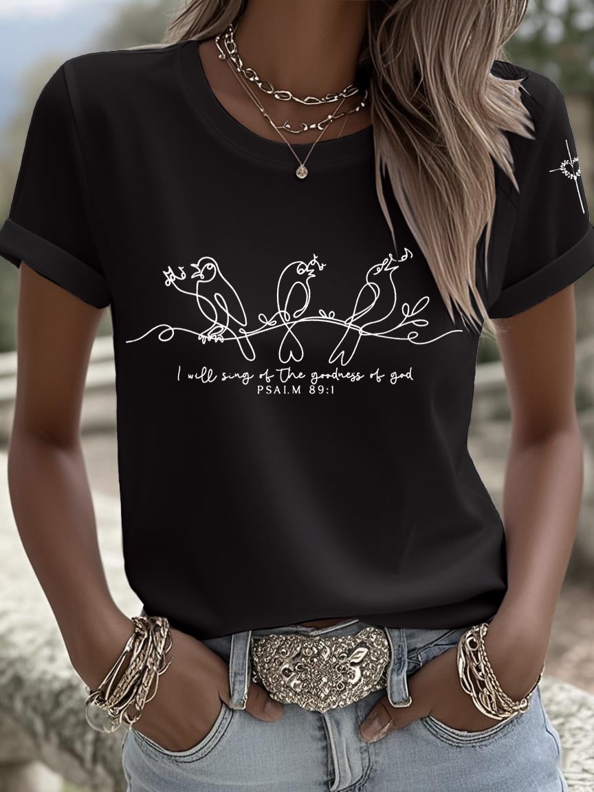 Women's I Will Sing Of The Goodness Of God Print Shirt