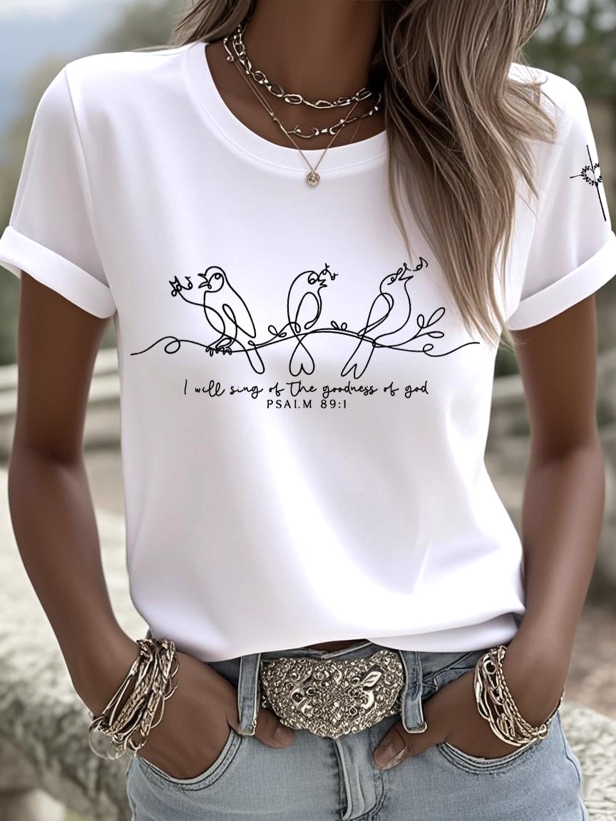 Women's I Will Sing Of The Goodness Of God Print Shirt
