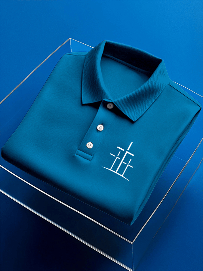 Men's Faith Printed Casual Polo Shirt