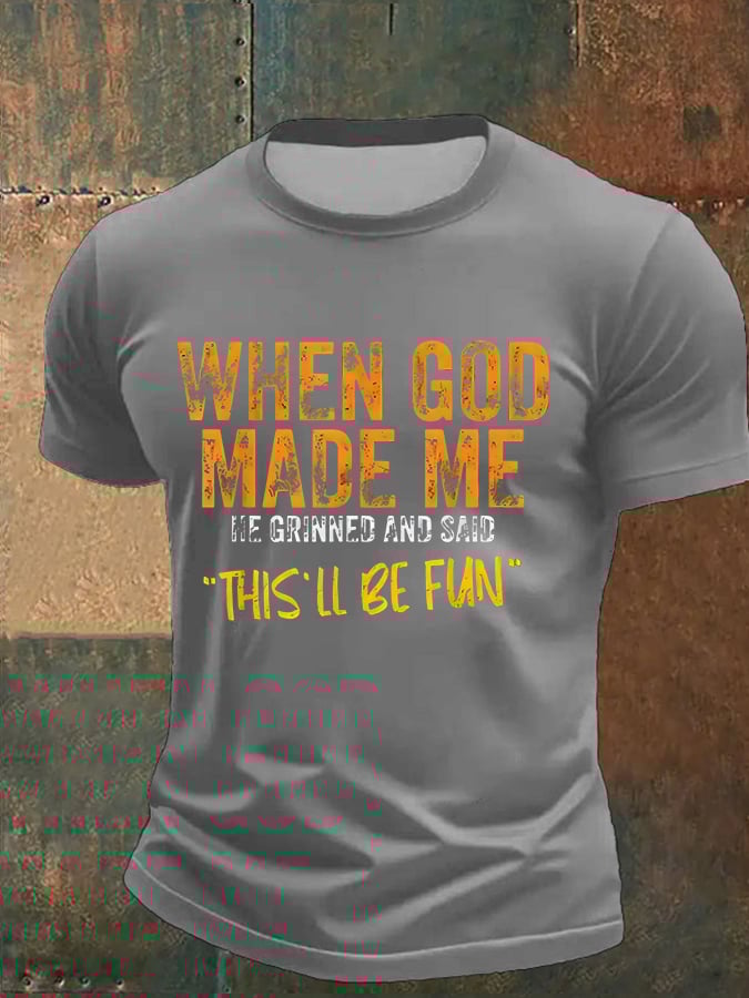 Men'S Casual Faith Print Short Sleeve T-Shirt