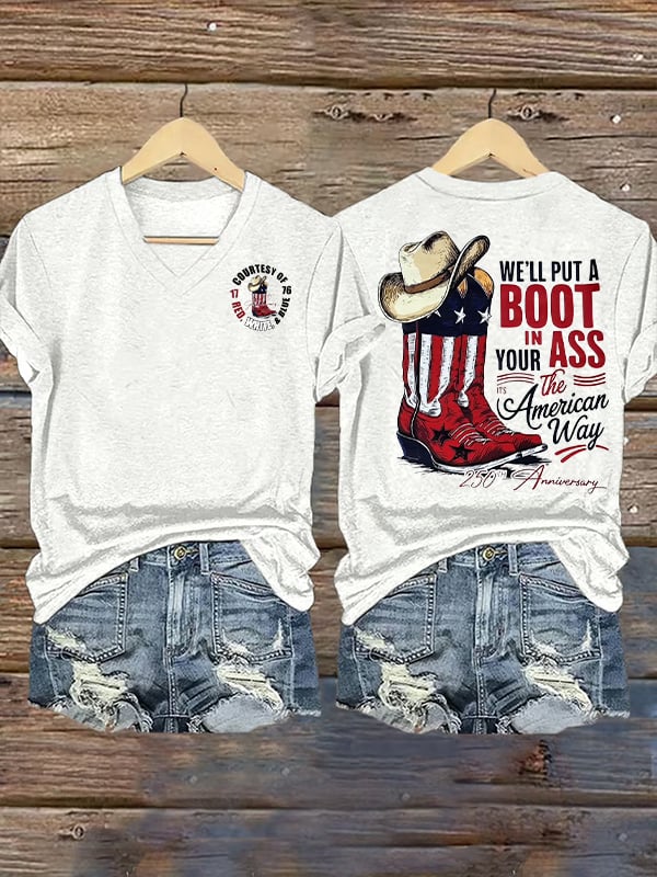 Women's WE'LL PUT A BOOT Print T-Shirt