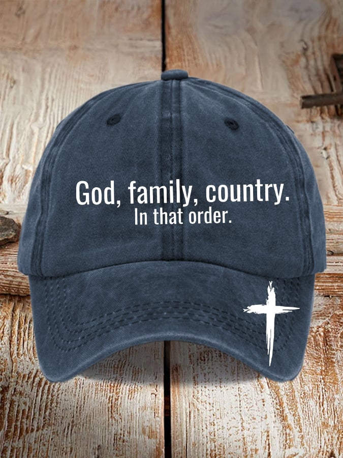 God Family Country In That Order Baseball Cap
