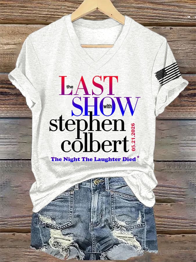 🔥Buy 3 Get 15% Off🔥V-Neck Retro Last Show 05.21.2026 The Night The Laughter Died Print T-Shirt