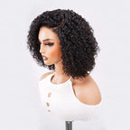 QVR Short Cut Curly Human Hair Minimalist Lace Glueless Side Part Wig