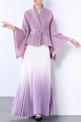 Elegant Pleated Skirt Two-Piece Set
