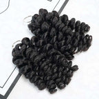 QVR Bouncy Curly Crochet Hair Natural Black Machine Made Feather Crochet Human Hair Extension