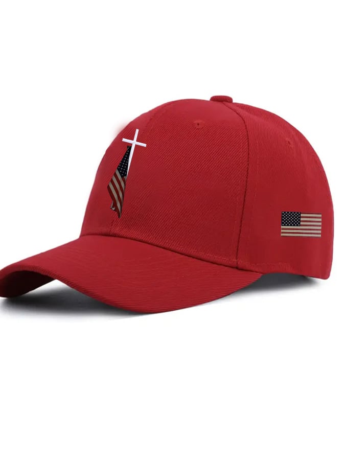 Unisex Flag Cross Print Baseball Cap