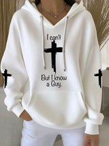 Women's casual retro God is good faith ribbed sweatshirt