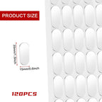 120 Pcs Double Sided Adhesive Pads,1.3×0.6" Sticky Dots Clear Double Sided Removable,Waterproof Glue Dots,Museum Sticky Tack for Wall Hanging,Balloons Poster Map Picture Christmas Festival Decoration