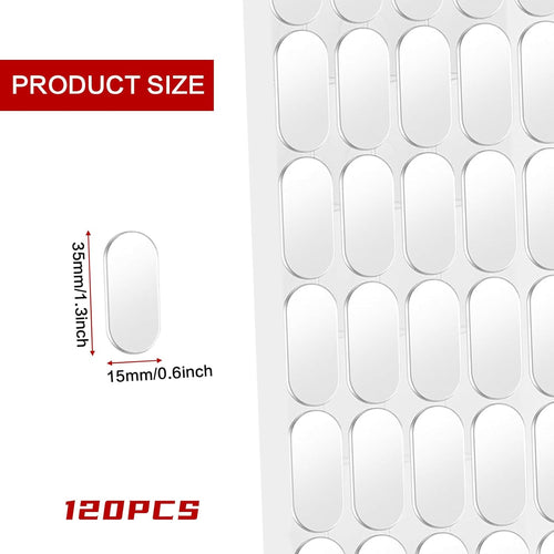 120 Pcs Double Sided Adhesive Pads,1.3×0.6" Sticky Dots Clear Double Sided Removable,Waterproof Glue Dots,Museum Sticky Tack for Wall Hanging,Balloons Poster Map Picture Christmas Festival Decoration