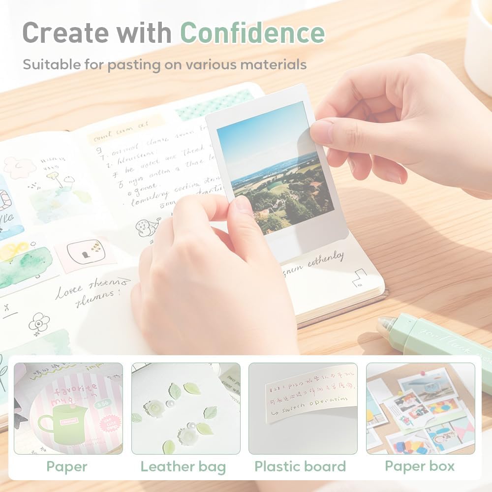 2026 New Double Sided Tape Pens, Double Sided Tape Roller, Retractable Adhesive Glue Runner, Office Adhesive Tape for Scrapbooking, Gift Wrapping, Photo Mounting and School Office Crafts (Blue)