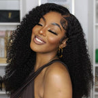 QVR Glueless Jerry Curly V Part Wigs Full Density No Leave Out Wear and Go Wigs