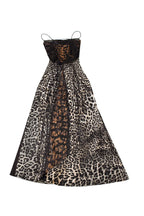 Wild Leopard Sheer Corset Maxi Dress