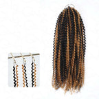 QVR Brown Highlight Feather Crochet Human Hair #P1B/4 Afro Kinky Curly Machine Made Crochet Weave Hair Extensions