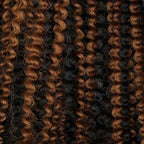 QVR Brown Highlight Feather Crochet Human Hair #P1B/30 Afro Kinky Curly Machine Made Crochet Weave Hair Extensions