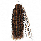 QVR Brown Highlight Feather Crochet Human Hair #P1B/30 Small Kinky Curly Machine Made Crochet Weave Hair Extensions