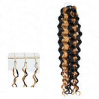 QVR Dark Brown #4 Crochet Hair Water Wave Machine Made Feather Human Hair Extension