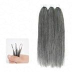 QVR Silk Straight Feather Crochet Human Hair Golden Blonde Color #24 Machine Made Crochet Weave Hair Extensions