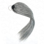 QVR Silk Straight Feather Crochet Human Hair Salt&Pepper Machine Made Crochet Weave Hair Extensions