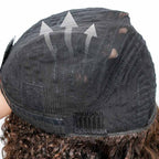 QVR Glueless Ombre Brown Twist Curly Half Wig 250% Density Human Hair Wig #T2/30 Wear Go Flip Over Wig