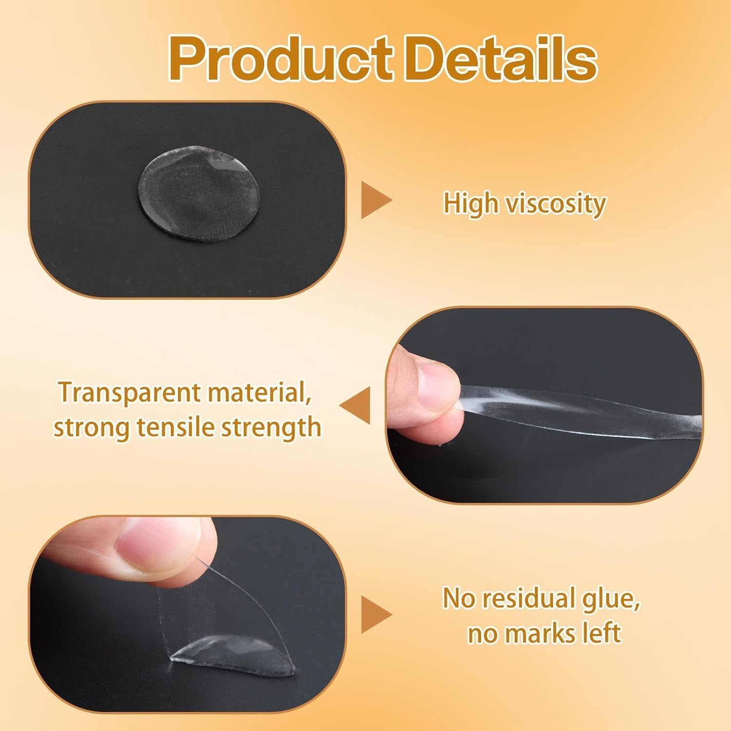 150pcs Round Double Sided,Clear Removable & Double Sided Tape for Crafts, Posters, Photos, Ideal Sticky Tape for Home, Office, School, Art Projects Displays