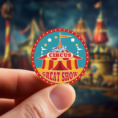 1200Pcs Carnival Circus Sticker Rolls Retro Animal Clown Self Adhesive Label for Themed Party Favors Envelope Seals Decoration GiftWrap Supplies 12 Styles