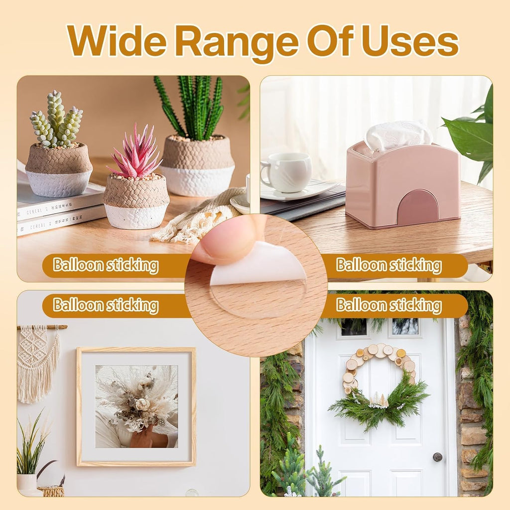 150pcs Round Double Sided,Clear Removable & Double Sided Tape for Crafts, Posters, Photos, Ideal Sticky Tape for Home, Office, School, Art Projects Displays