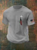 Men'S Flag And Cross Waffle T-shirt