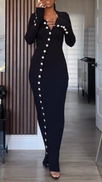 Ladies Lapel Breasted Slim Fit Casual Dress