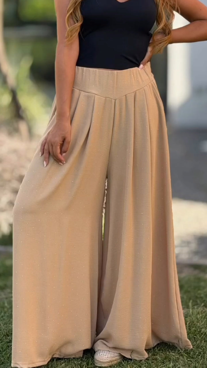 Women Loose Casual Rhinestone Pants