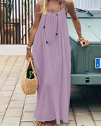 Women's Solid Color Backless Cami Dress