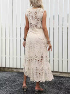 Women's Elegant Mesh Top +  Asymmetrical Hem Skirt Set
