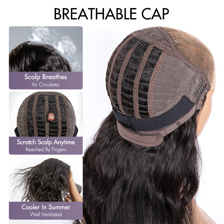 Luvme Hair 180% Density Elegant Copper Ombre Highlights Loose Body Wave Glueless 5x5 Closure Wig Breathable Cap