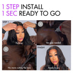 Effortless Elegance Copper Highlight / Natural Black Bouncy Curl Wig Minimalist HD Lace Glueless Wig Pre-Cut Lace