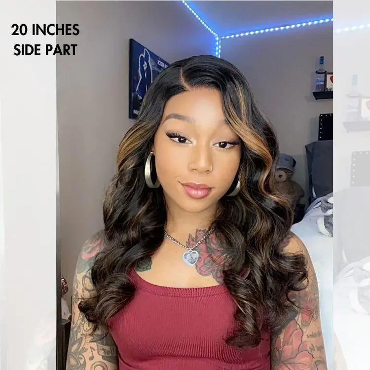 PreMax Blonde Mix Black Loose Wave Glueless 5x5 HD Lace Closure Wig Large & Small Cap
