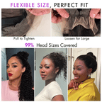 PreMax Wigs | Water Wave Flexi-Fit Invisi Drawstring Cap 360 Lace Long Curly Wig Pre-Cut Lace