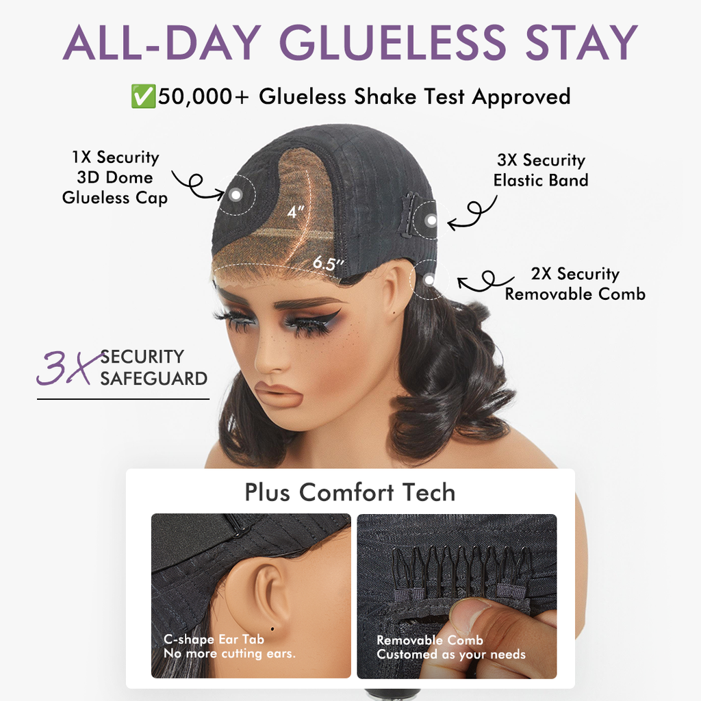 Ash Blonde Ombre Blunt Cut Bob Glueless Minimalist HD Lace Short Bob Wig Ready to Go Pre-Cut Lace