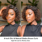 Trendy Short Cut Curly Minimalist HD Lace Glueless Side Part Wig 100% Human Hair Pre-Cut Lace