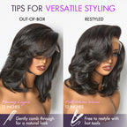 Effortlessly Chic Butterfly Cut Layered Wavy Glueless HD Minimalist Lace Short Wig
