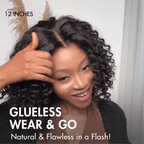 Warm Caramel Brown / Natural Black Deep Curly Glueless 5x5 Closure Pre-Cut Lace Wig