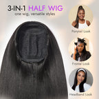 Luvme Too Easy Texture™ 3-In-1 Half Wig 180% Density Kinky Curly Glueless Flexi-Fit Drawstring Wig