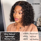 Warm Caramel Brown / Natural Black Deep Curly Glueless 5x5 Closure Pre-Cut Lace Wig