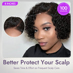 Trendy Short Cut Curly Minimalist HD Lace Glueless Side Part Wig 100% Human Hair Pre-Cut Lace