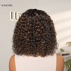Wet and Wavy Brown Highlight Glueless 5x5 Closure Pre-Cut Lace Water Wave Wig