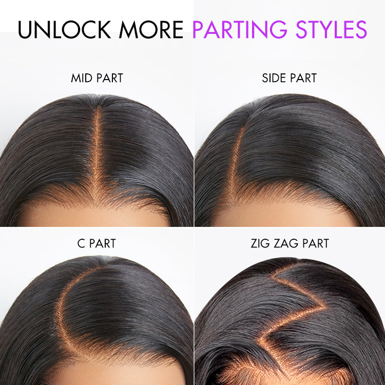 Wet and Wavy Brown Highlight Glueless 5x5 Closure Pre-Cut Lace Water Wave Wig
