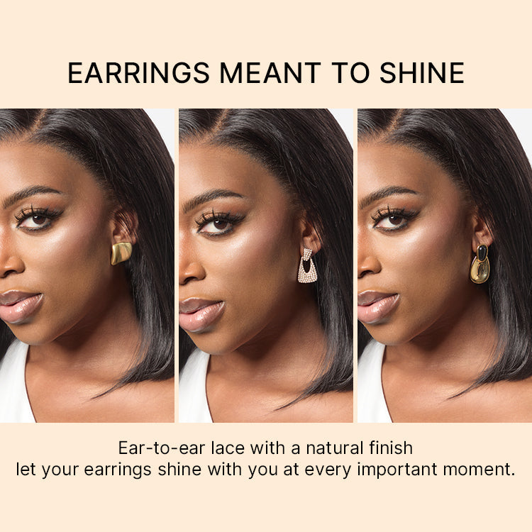 NatureMAX™ Silky Blunt Cut Bob Glueless Ear-to-ear 13x4 HD Lace Front Wig Pre-Cut Lace Flexi-Fit Drawstring Cap