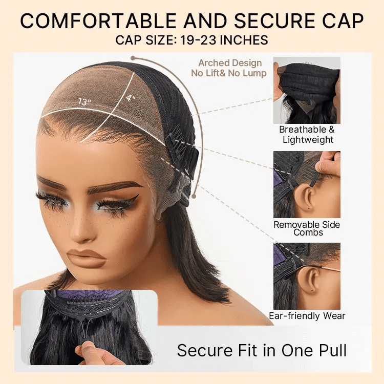 NatureMAX™ Silky Straight Glueless Ear-to-ear 13x4 HD Lace Front Wig Pre-Cut Lace