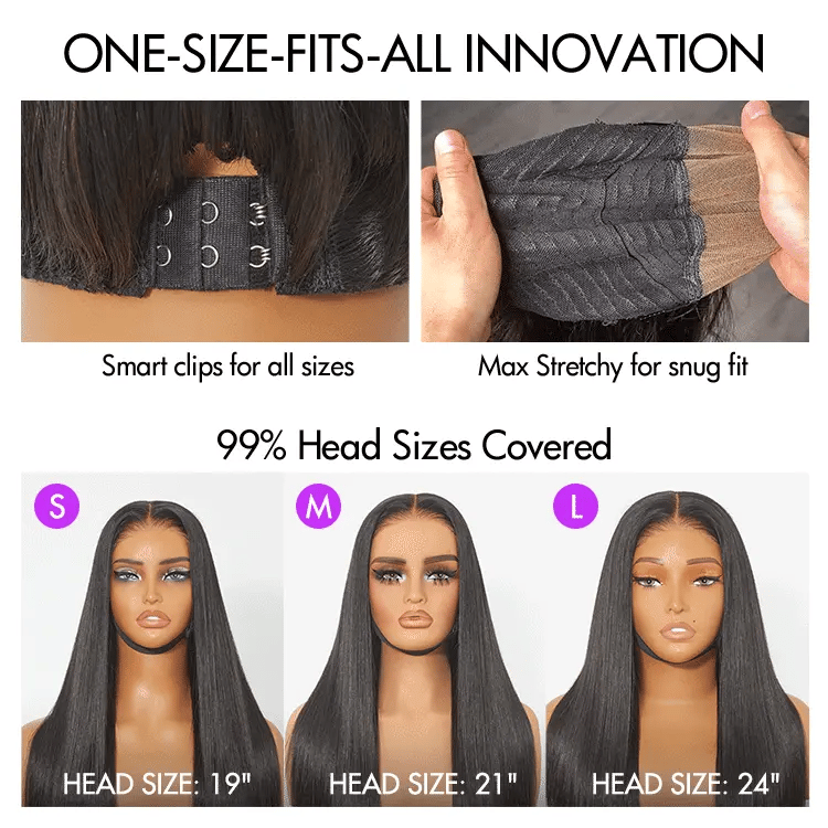 Luvme All-Day Comfort™ Wig Silky Blunt Cut Bob Glueless 7x6 Closure HD Lace Wig Pre-Cut Lace